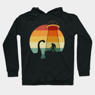 Bigfoot UFO Abduction Sasquatch Lochness Monster Hoodie